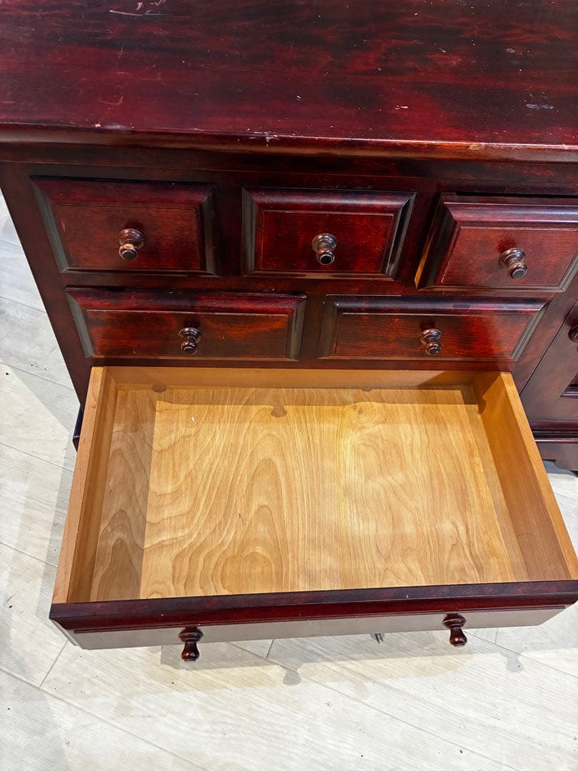 九州民芸家具　☆送料無料☆ 木製ダークブラウンドレッサー・鏡台