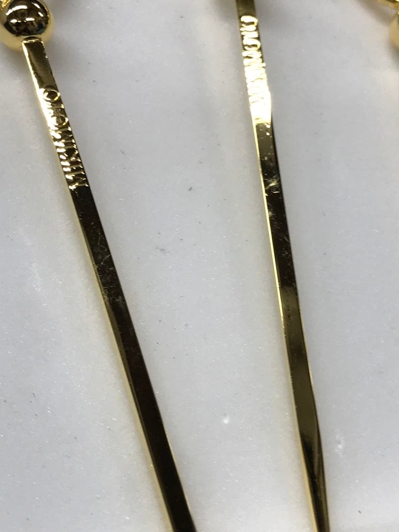 【保管品】MIKIMOTO フルーツピック　ピック　真珠　ゴールド