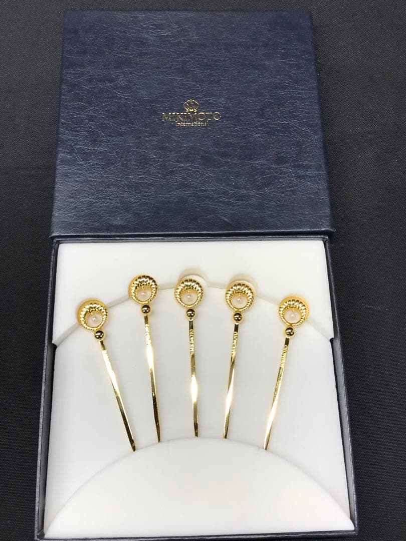 【保管品】MIKIMOTO フルーツピック　ピック　真珠　ゴールド