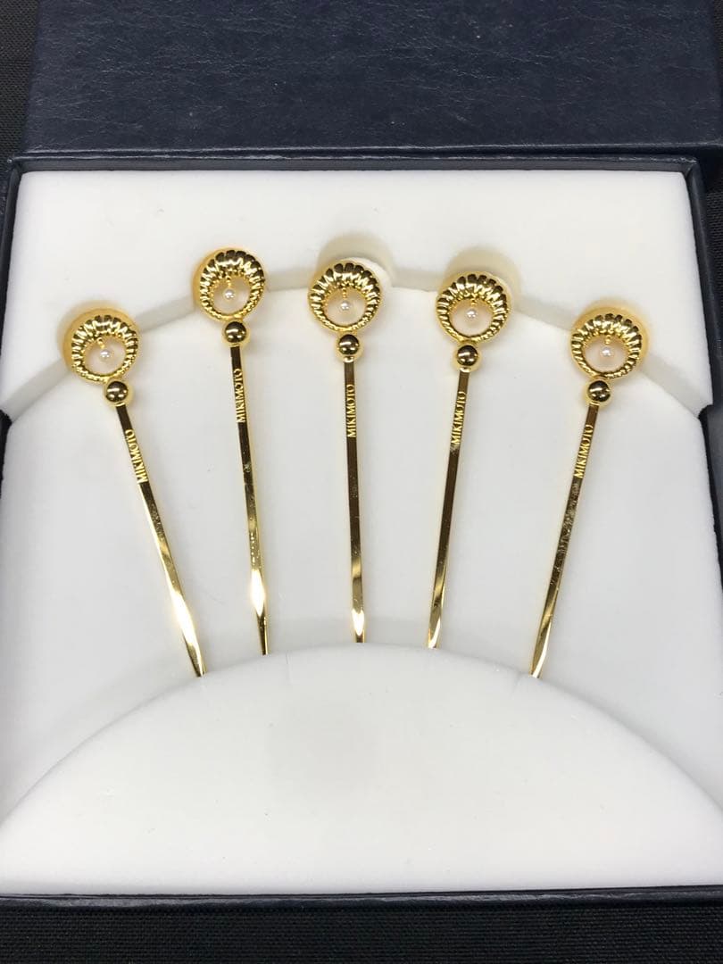 【保管品】MIKIMOTO フルーツピック　ピック　真珠　ゴールド