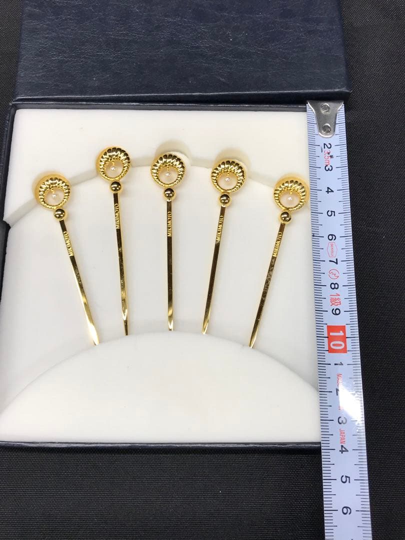 【保管品】MIKIMOTO フルーツピック　ピック　真珠　ゴールド