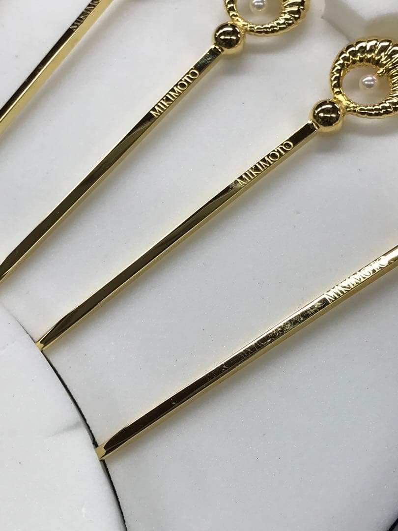 【保管品】MIKIMOTO フルーツピック　ピック　真珠　ゴールド