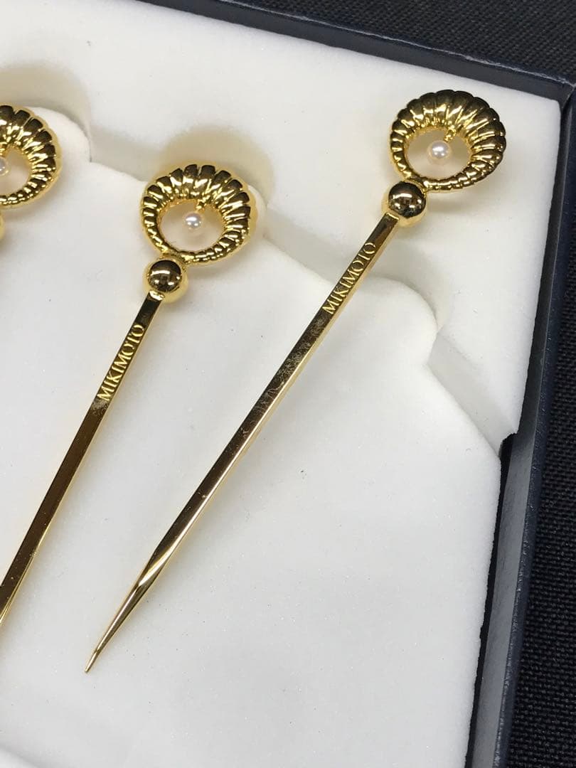 【保管品】MIKIMOTO フルーツピック　ピック　真珠　ゴールド