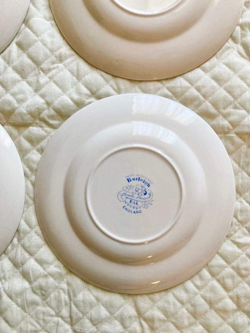 Burleigh ブルーアジアティックフェザンツ プレートS 17.5cm 4枚