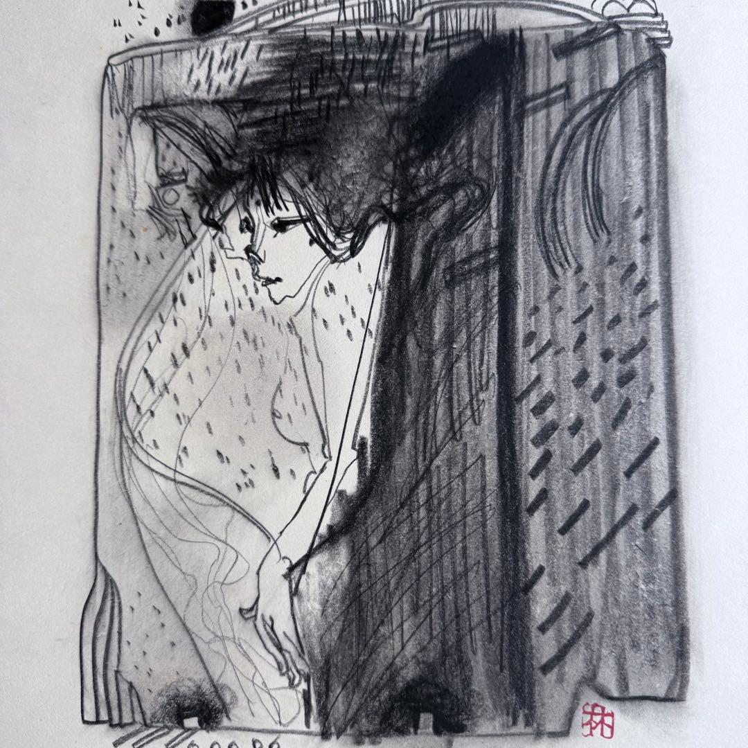 2236様感謝‼️春‼️林清納「をんな」肉筆　落款　シール　差し箱付