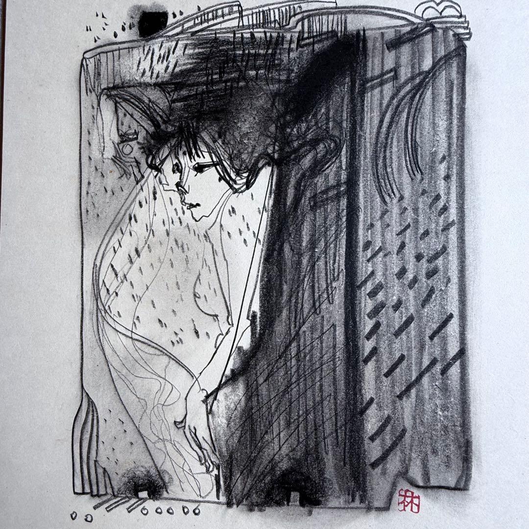 2236様感謝‼️春‼️林清納「をんな」肉筆　落款　シール　差し箱付