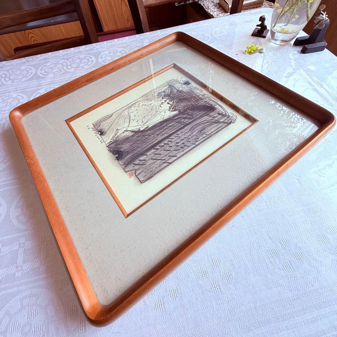 2236様感謝‼️春‼️林清納「をんな」肉筆　落款　シール　差し箱付