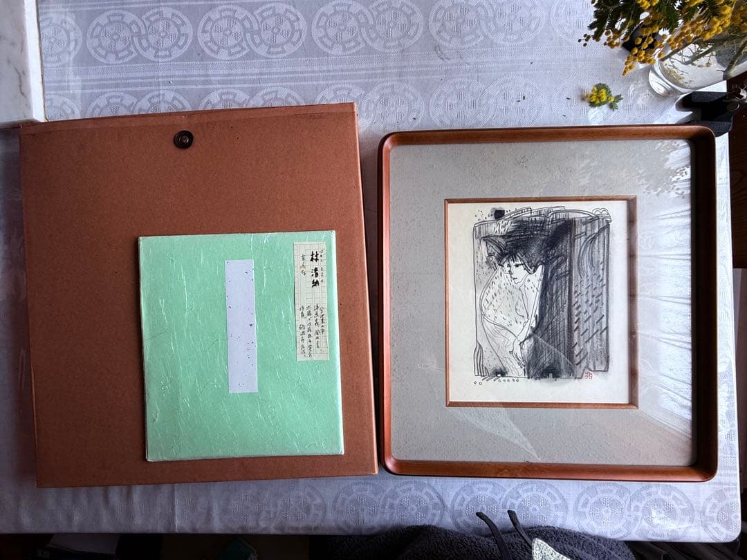 2236様感謝‼️春‼️林清納「をんな」肉筆　落款　シール　差し箱付