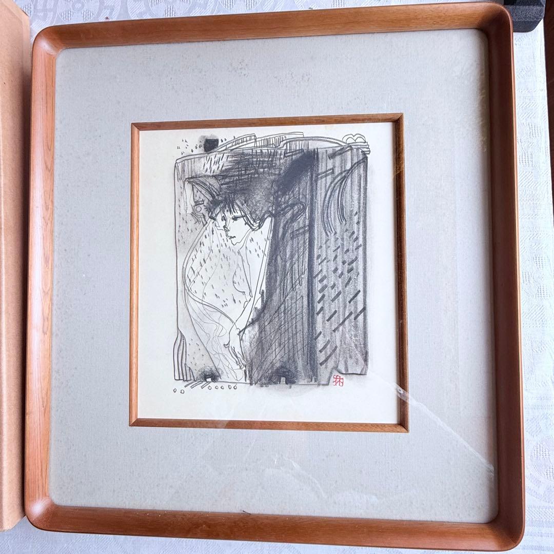 2236様感謝‼️春‼️林清納「をんな」肉筆　落款　シール　差し箱付