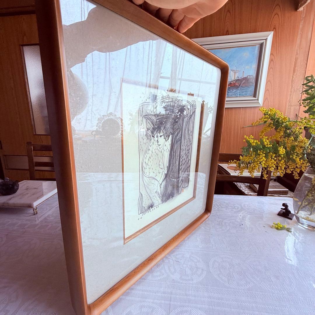 2236様感謝‼️春‼️林清納「をんな」肉筆　落款　シール　差し箱付