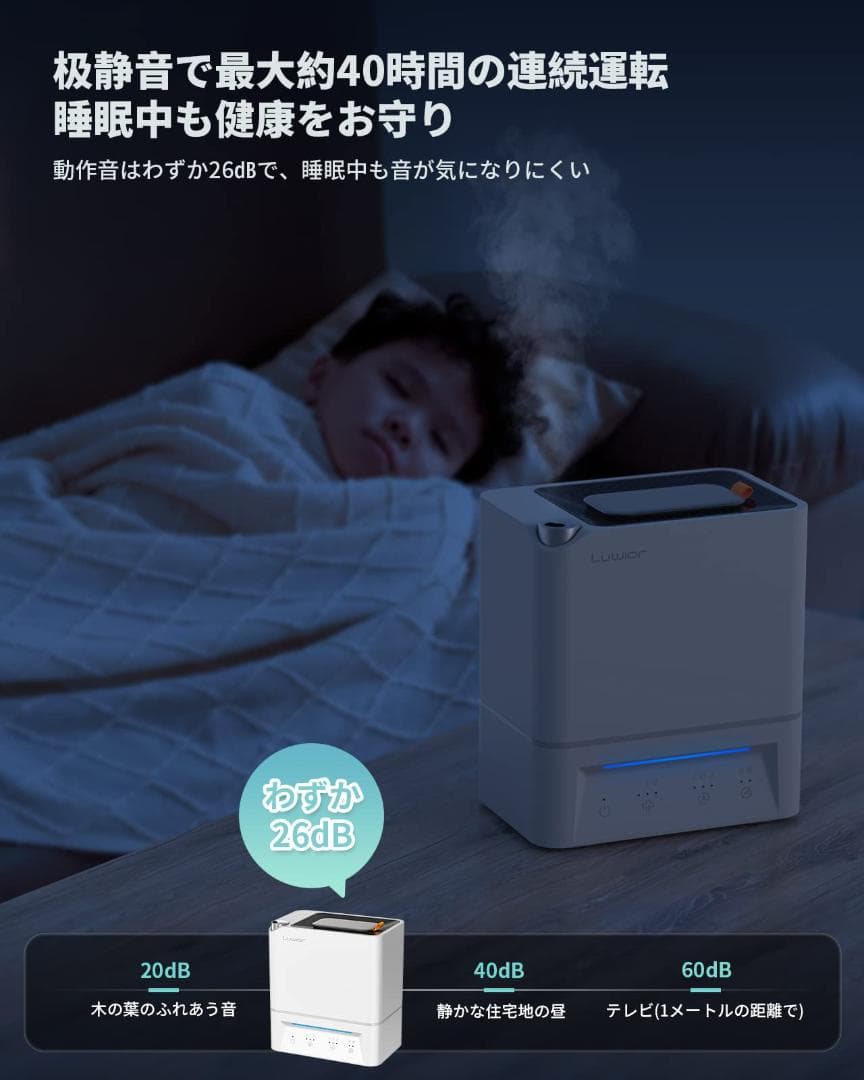 94★加湿器卓上除菌加湿器第二代電解水除菌超音波加湿器大容量4L二つ除菌モード