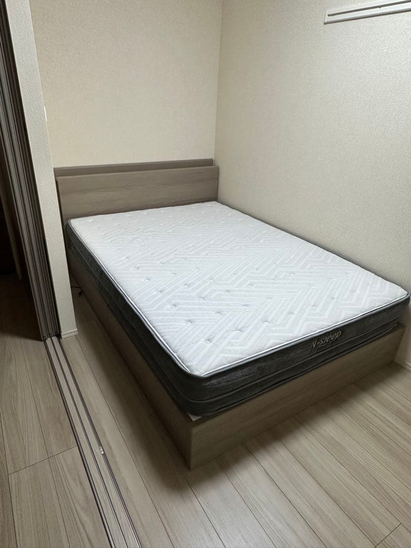 【ぱーち】 ダブル引き出し付きフレーム マットレス(Nスリープ)セミダブル