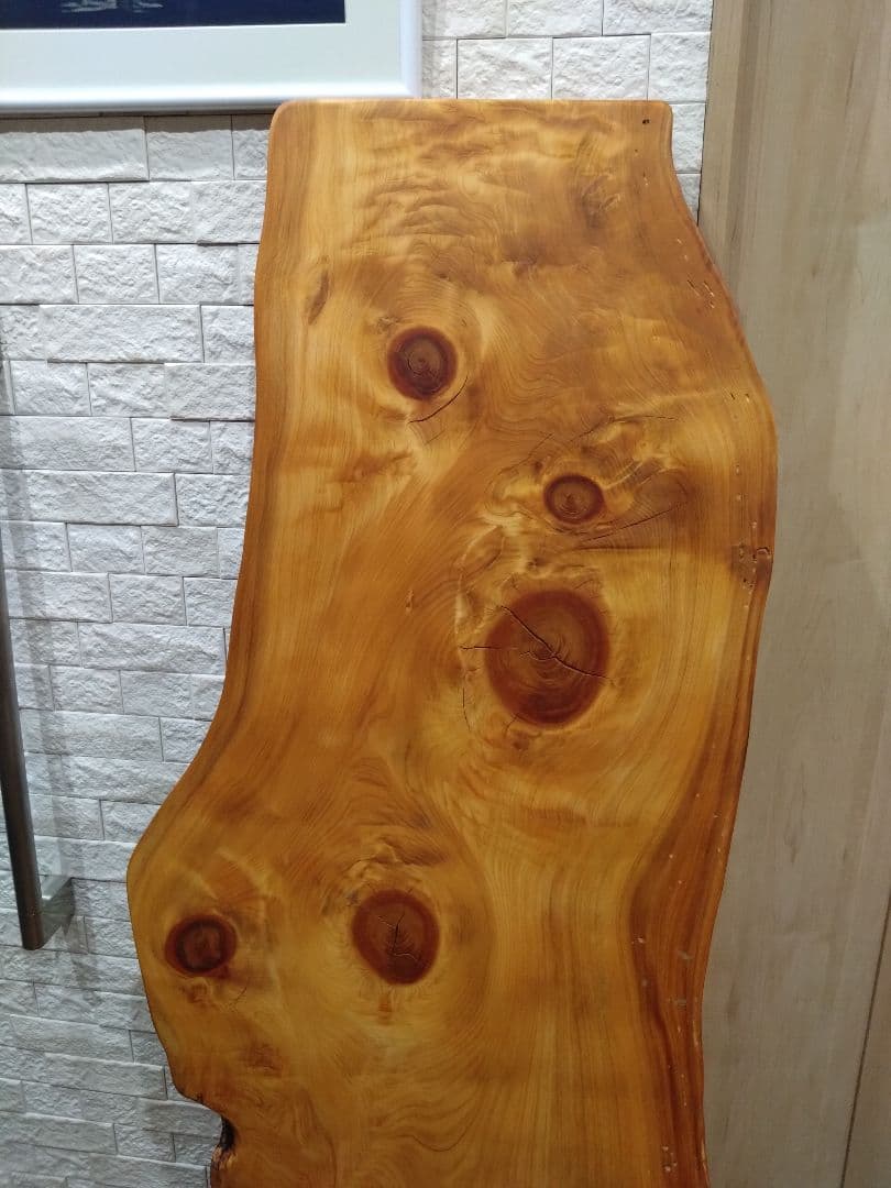 檜の耳付きテーブル・ベンチ・看板用板　値下げ❕檜の杢目が綺麗❕