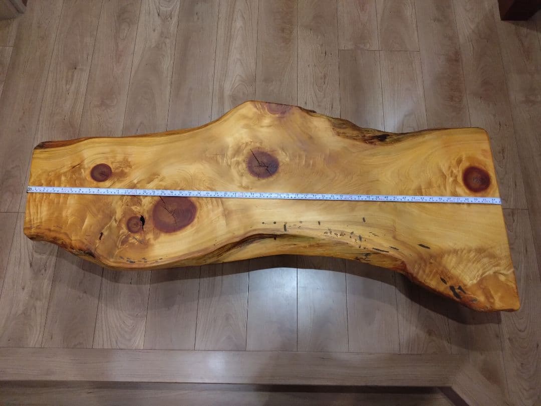 檜の耳付きテーブル・ベンチ・看板用板　値下げ❕檜の杢目が綺麗❕