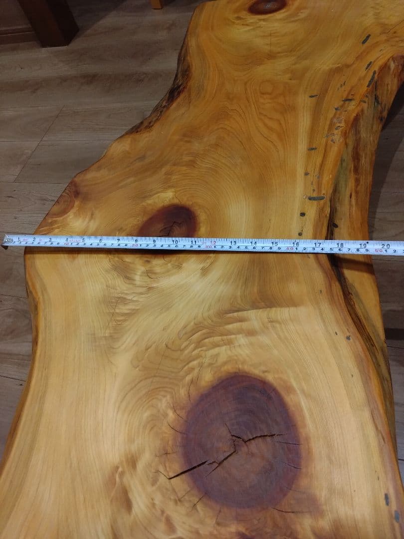 檜の耳付きテーブル・ベンチ・看板用板　値下げ❕檜の杢目が綺麗❕