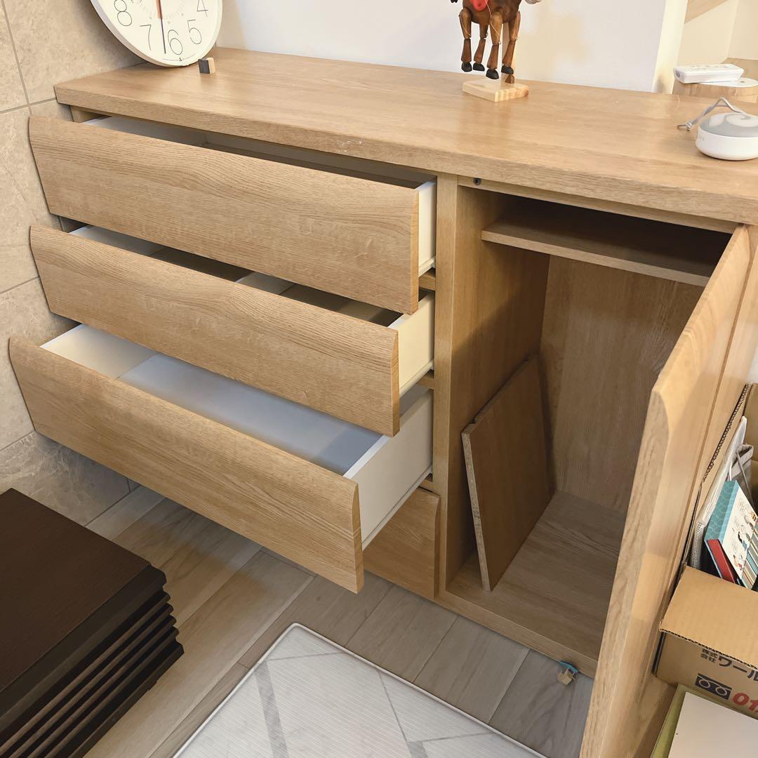 【送料込】幅120cm ニトリ 木チェスト WISH2 4段 ロッカー付