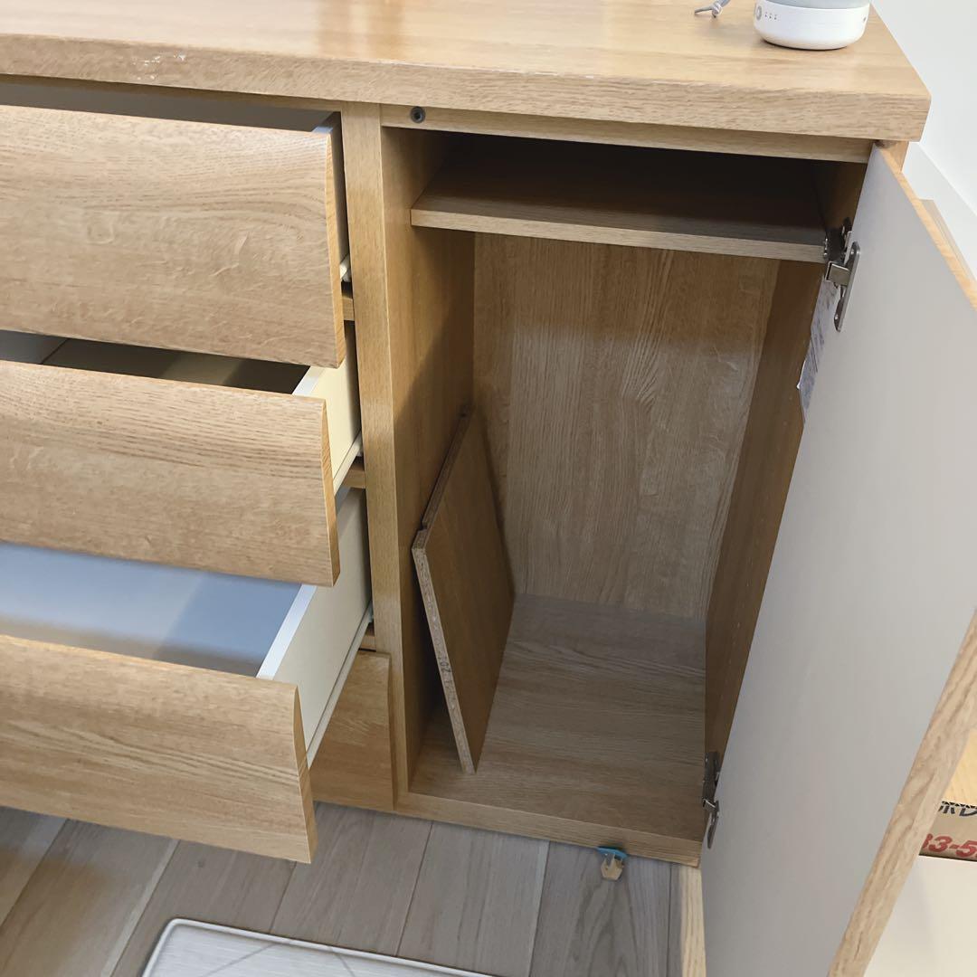 【送料込】幅120cm ニトリ 木チェスト WISH2 4段 ロッカー付