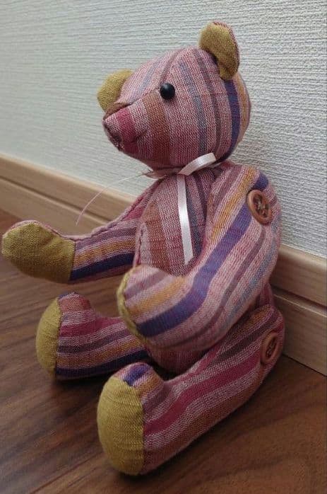 ハンドメイド　会津木綿テディベア