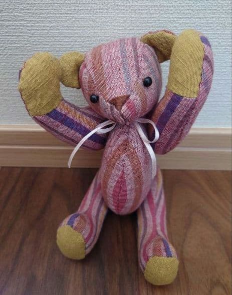 ハンドメイド　会津木綿テディベア
