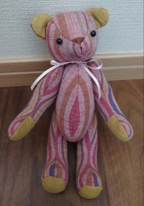 ハンドメイド　会津木綿テディベア