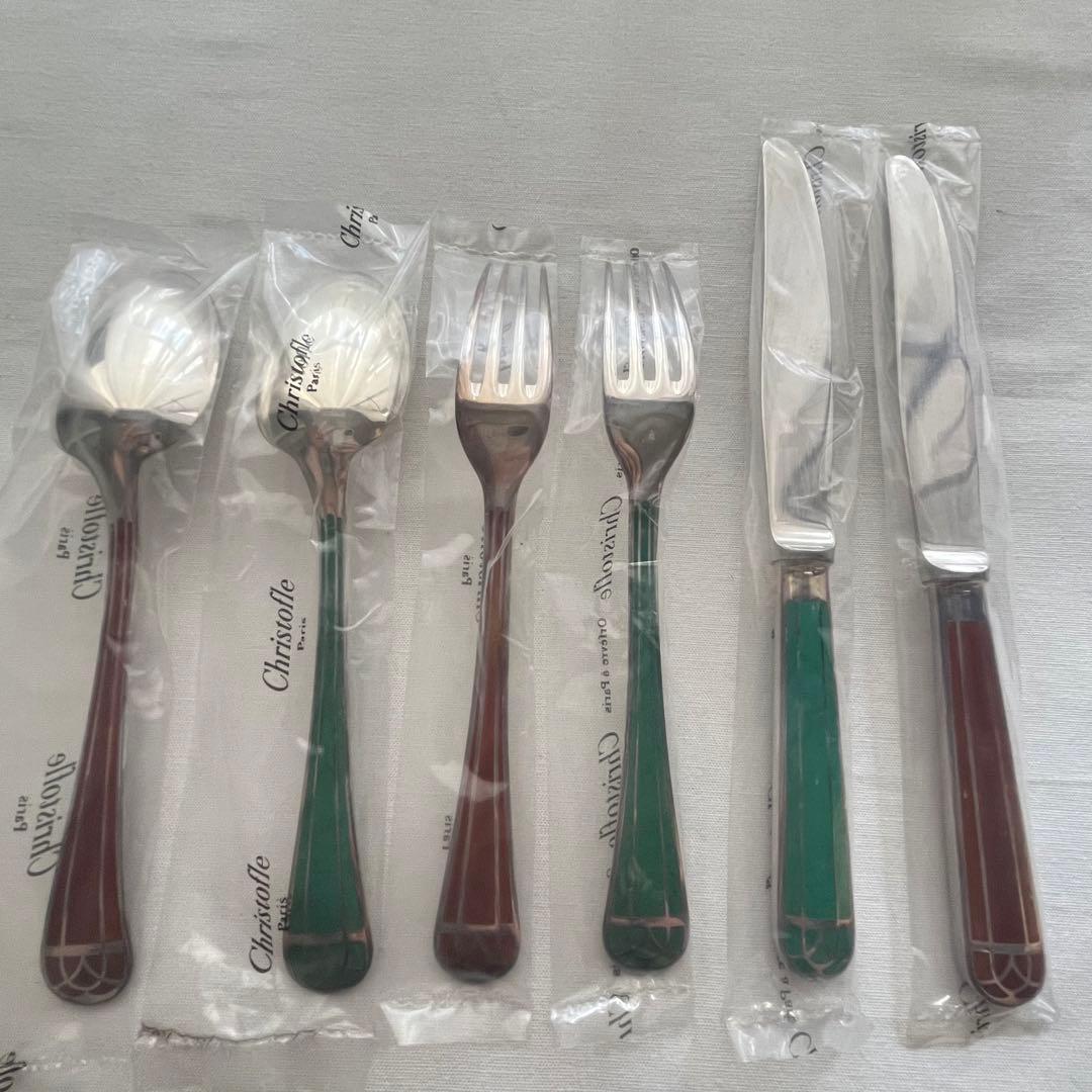 未使用品 クリストフル タリスマン 七宝 ディナーカトラリー スプーン