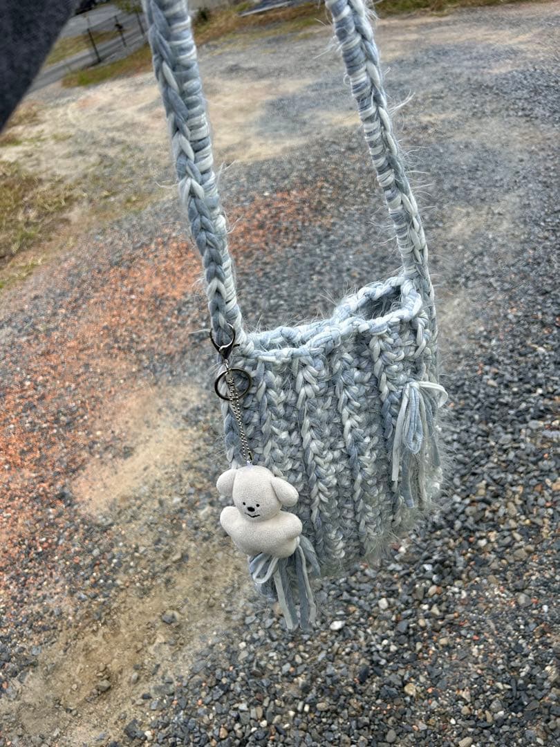 Tシャツヤーンでつくるふわふわ冬バッグ　編み物　ハンドメイド