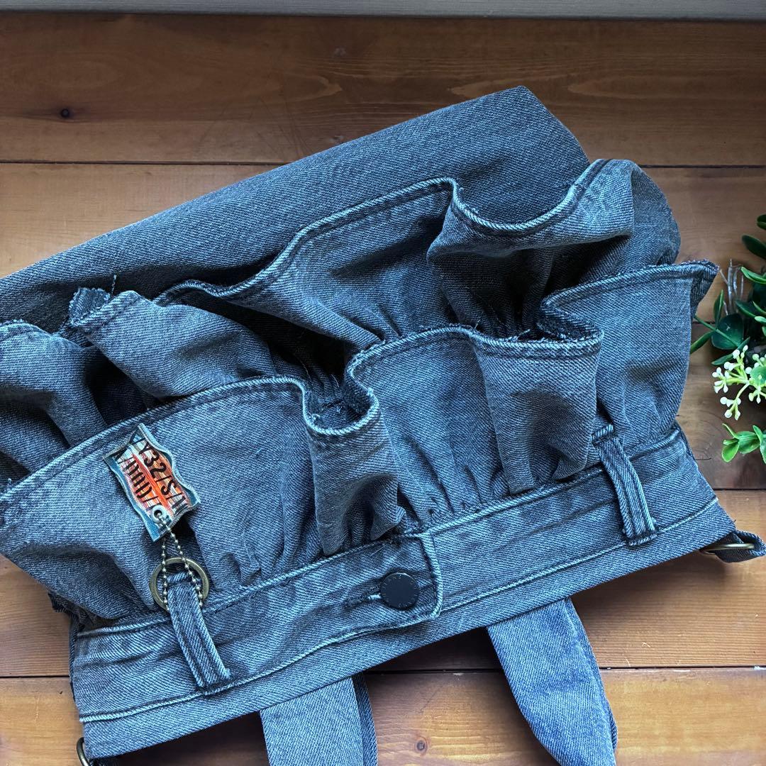 デニムリメイク❤︎2段フリルトートバッグ