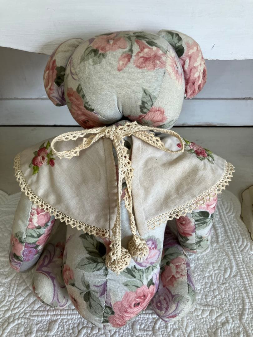 テディベア　ハンドメイド　刺繍入り