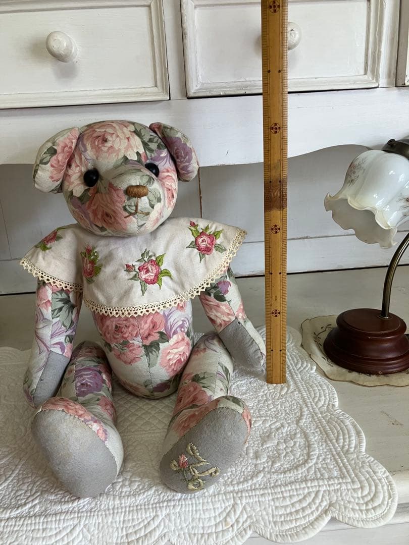 テディベア　ハンドメイド　刺繍入り