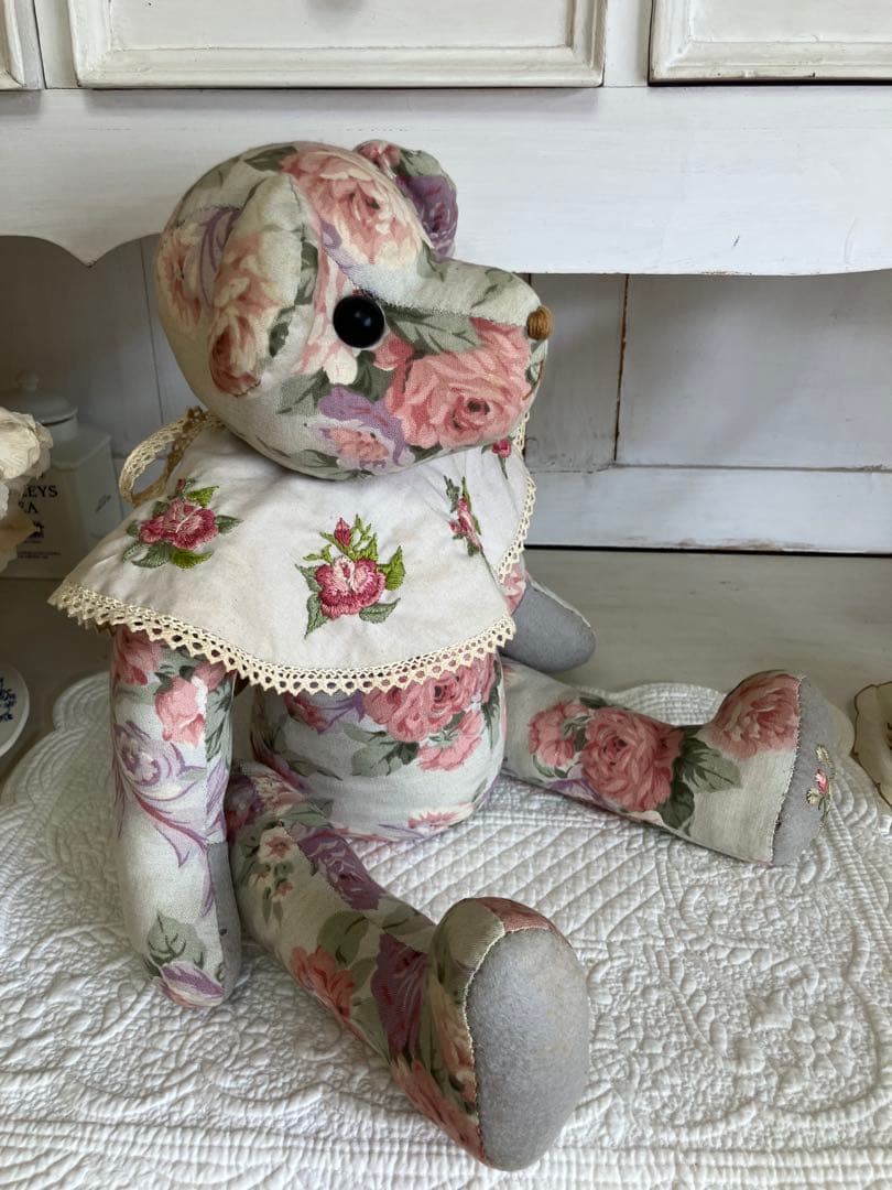 テディベア　ハンドメイド　刺繍入り