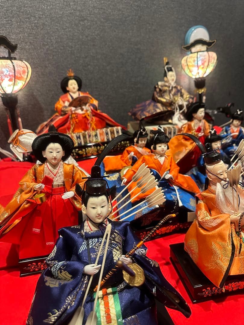 雛人形 15体人形＋装飾品＋毛氈 Hina doll set