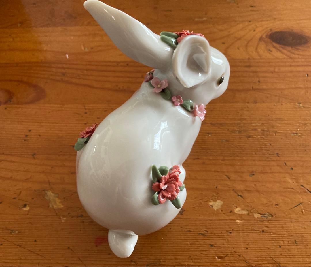 LLADRO リヤドロ 花うさぎ スペイン#7578陶器製箱付 新品未使用品レア