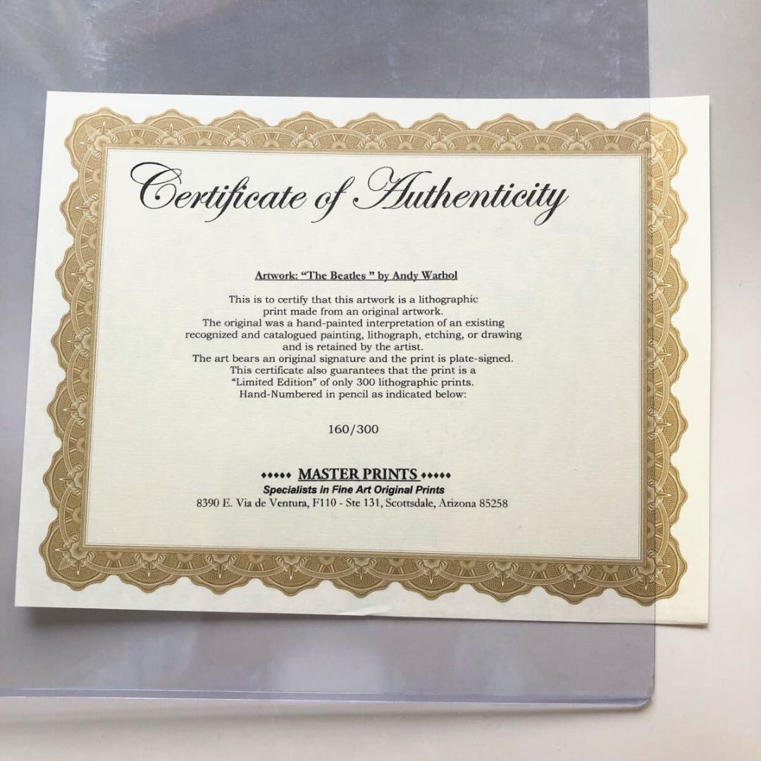 ＃3582 美品 アンディ ウォーホル リトグラフ ビートルズ 世界限定 300