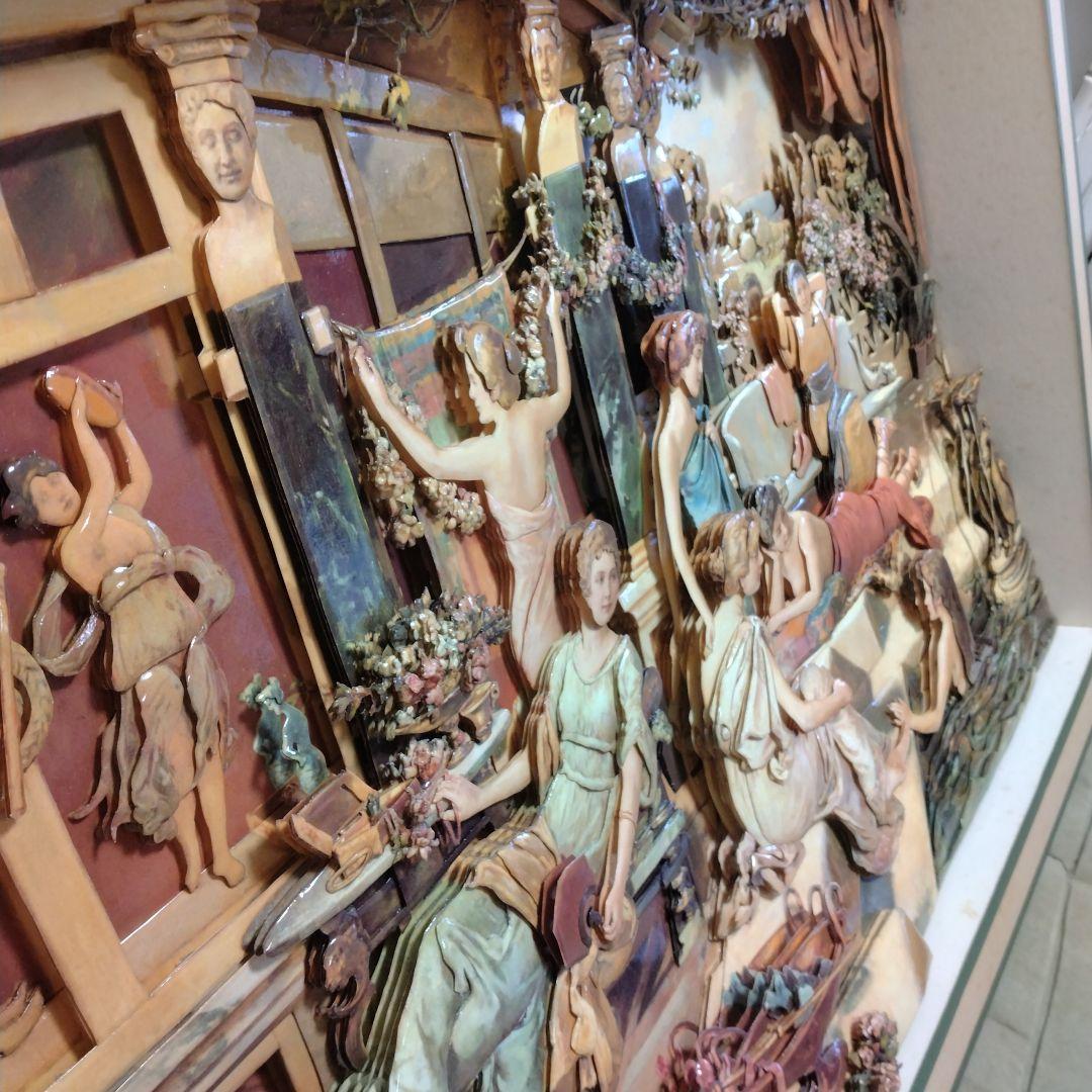 シャドーボックス古代ローマの風景 立体絵画 木製フレーム付き