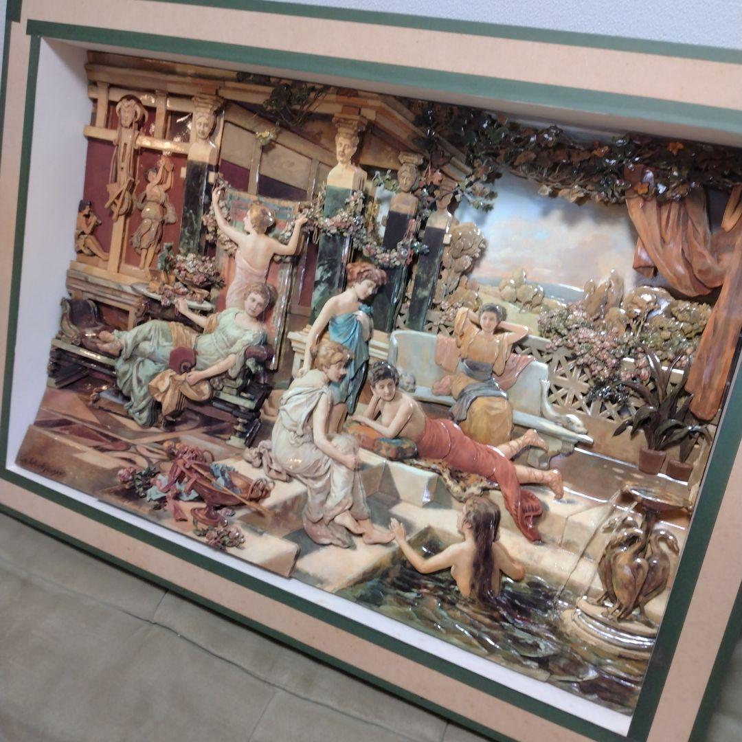 シャドーボックス古代ローマの風景 立体絵画 木製フレーム付き