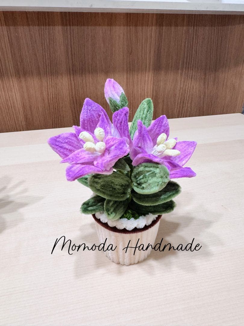 ＊Kaorin＊　モールフラワー　かぼちゃの鉢植え3点と竜胆の鉢植え3点