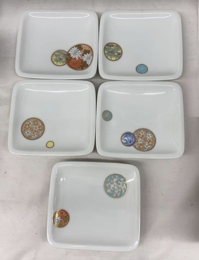 深川製磁 木製箱入り 銘々皿 5枚セット 角皿