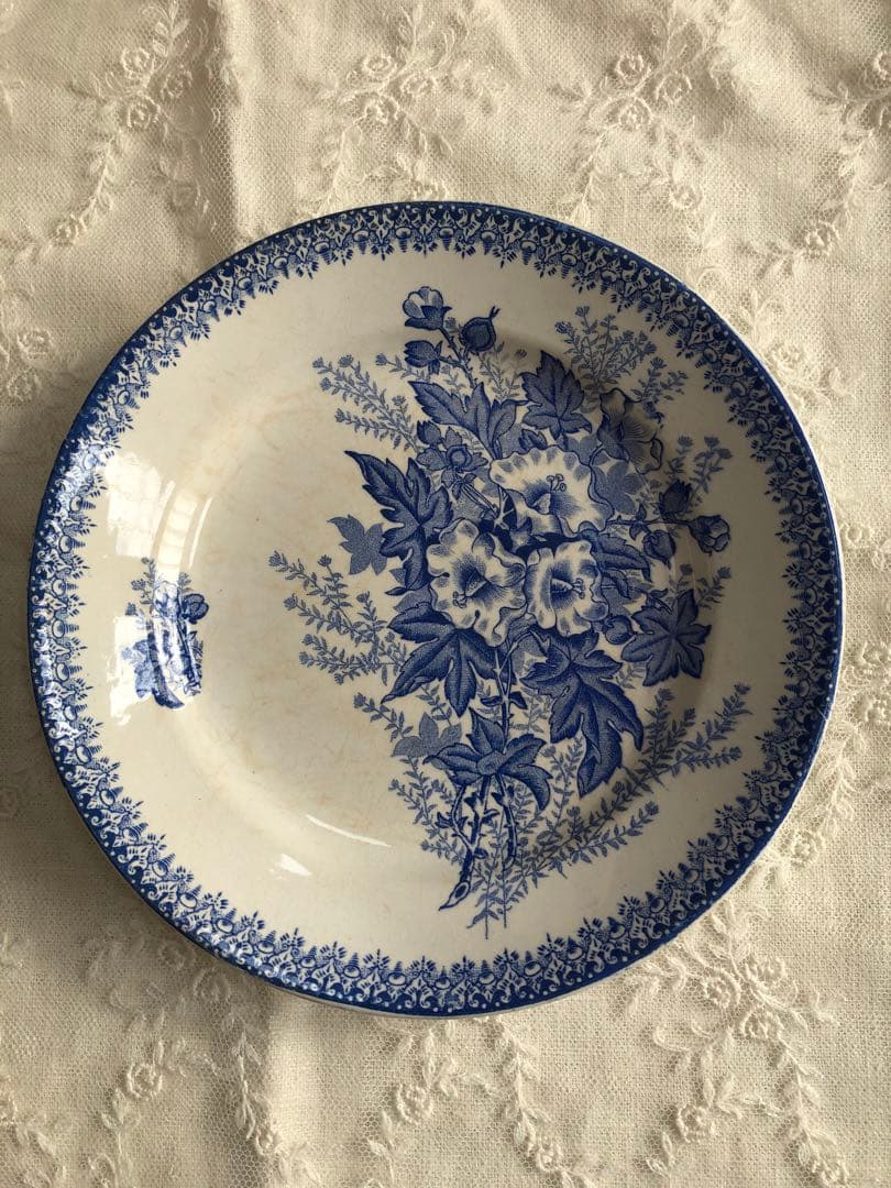 フランスアンティーク皿2枚セット　ONNAING窯　オナン窯