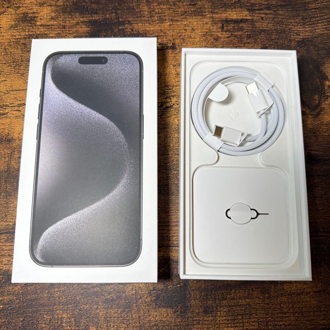 iPhone15Pro SIMフリー　箱、充電ケーブル、ピン付　128GB