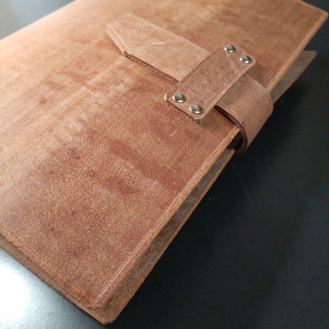 一枚革英国ブライドルレザー床革使用　システム手帳A5サイズ25mmリング