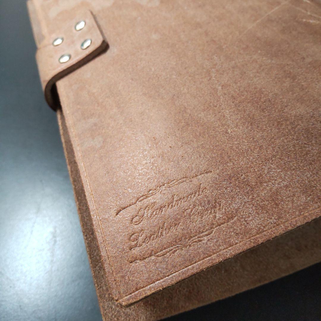 一枚革英国ブライドルレザー床革使用　システム手帳A5サイズ25mmリング