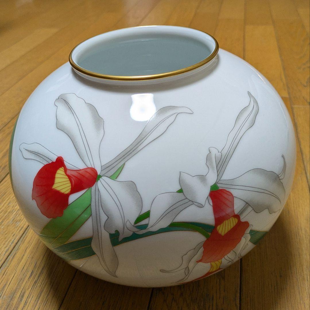 ☆値下げ！香蘭社 カトレア 花瓶 壺 木箱入り 新品未使用