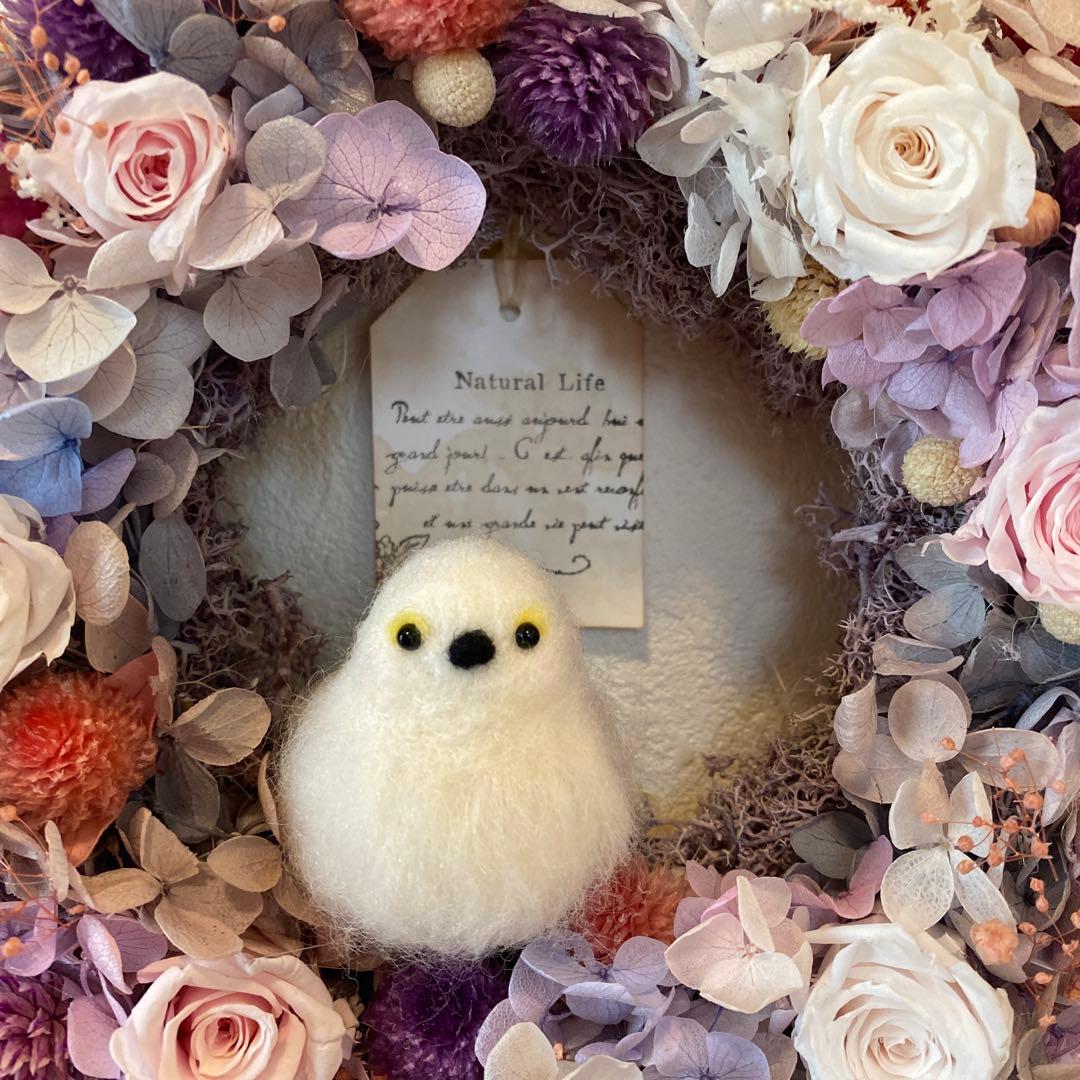 フラワーリース&シマエナガさん