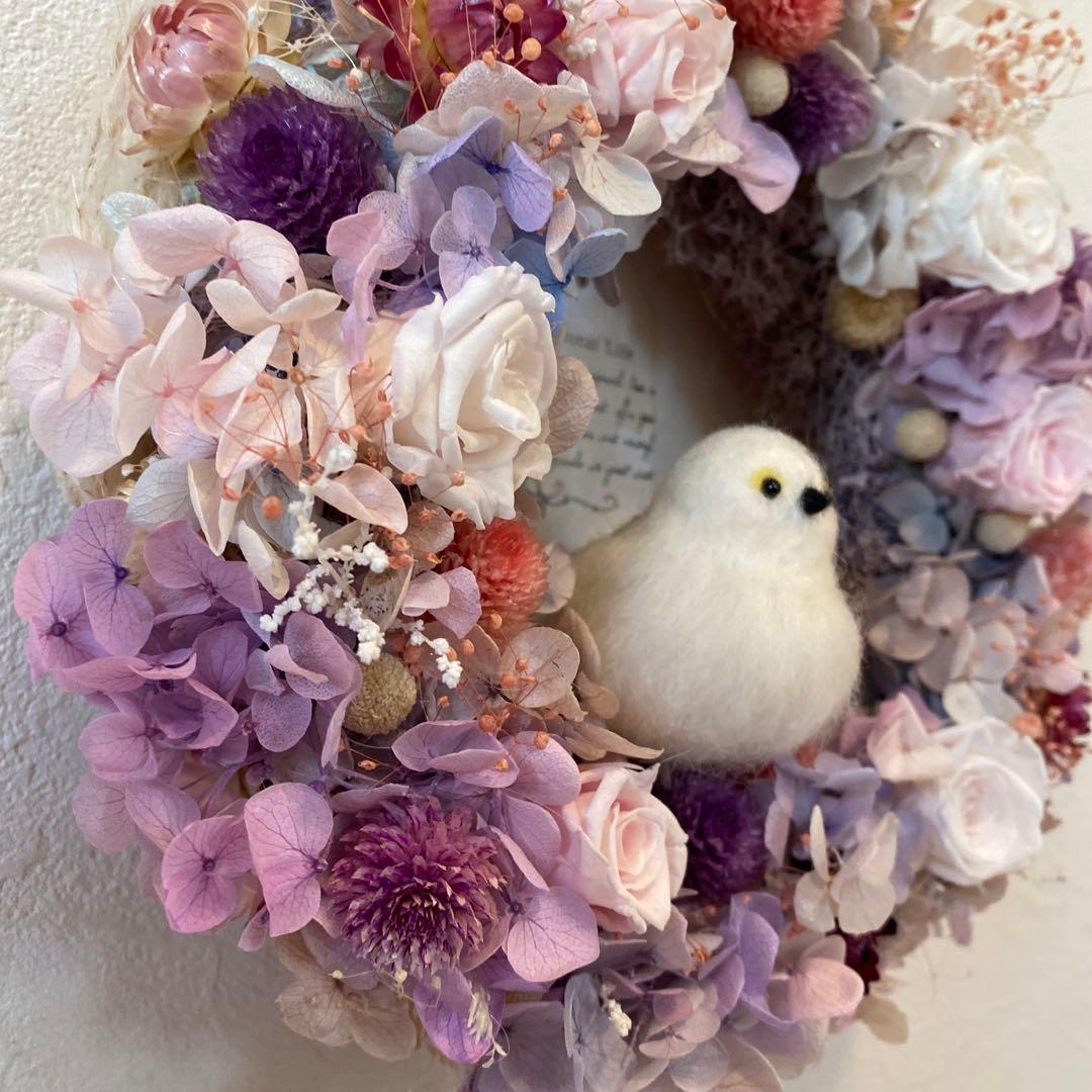 フラワーリース&シマエナガさん