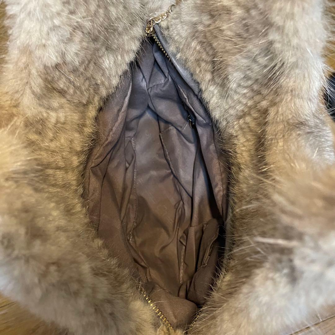 【未使用品】ミンクショルダーバッグ￼
