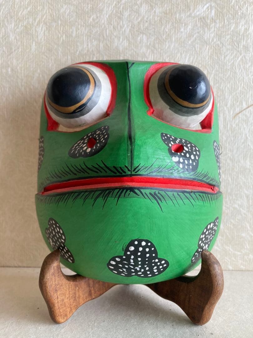 うさぎ工房 多加江セレクト】バリ島 カエル仮面｜Frog Mask｜民芸オブジェ