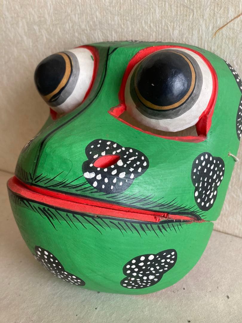 うさぎ工房 多加江セレクト】バリ島 カエル仮面｜Frog Mask｜民芸オブジェ