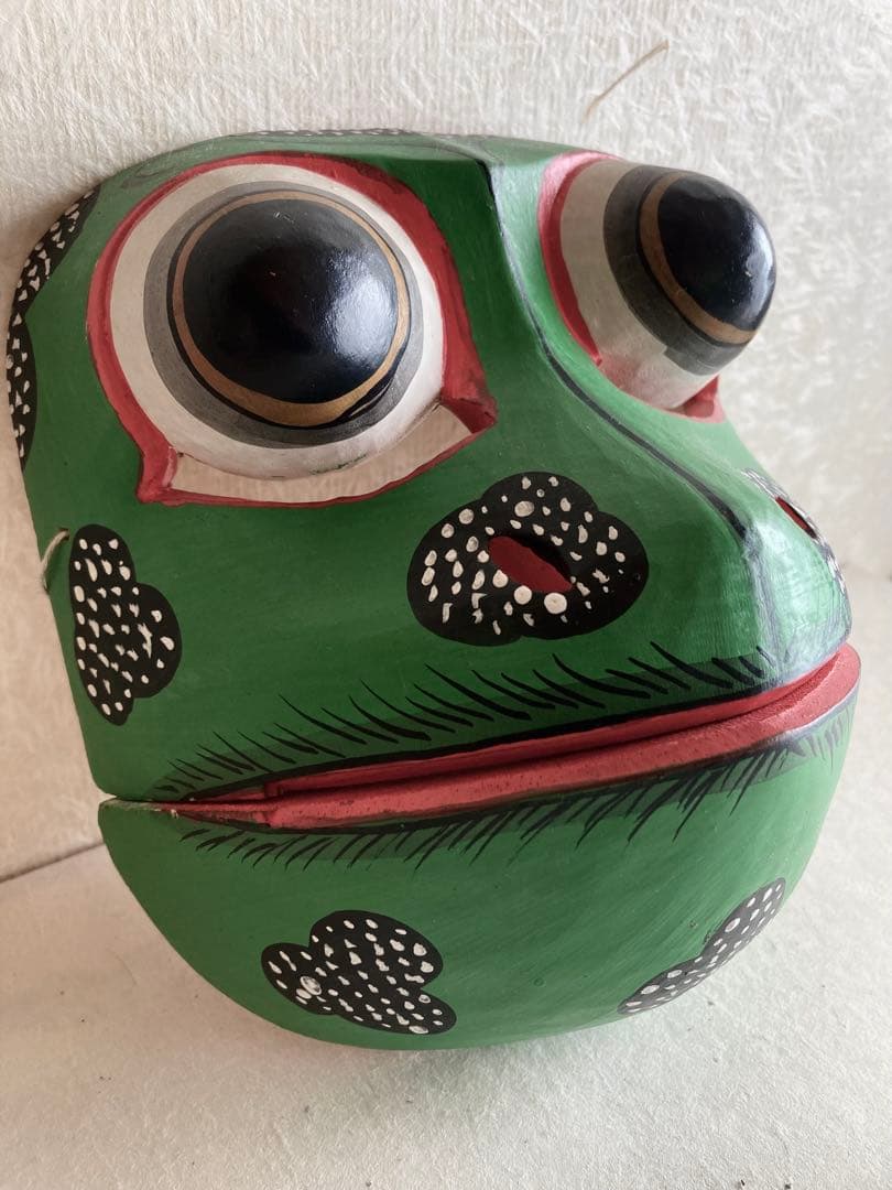 うさぎ工房 多加江セレクト】バリ島 カエル仮面｜Frog Mask｜民芸オブジェ