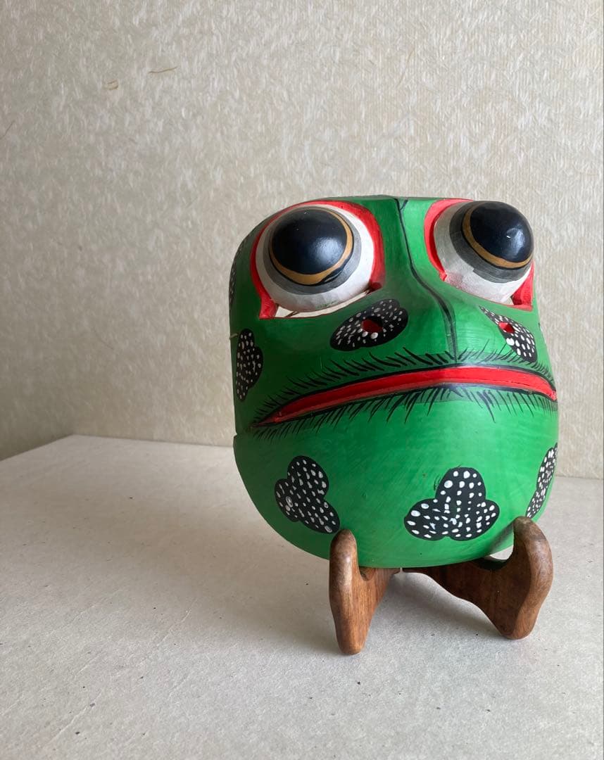 うさぎ工房 多加江セレクト】バリ島 カエル仮面｜Frog Mask｜民芸オブジェ