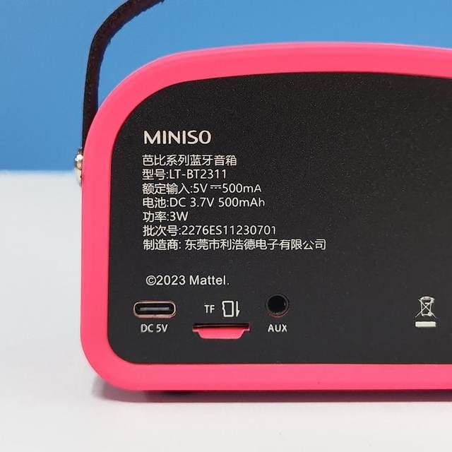【日本未発売】barbie ワイヤレススピーカー　miniso